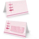Tischkarten Fische rosa pink f&uuml;r Taufe &amp;...