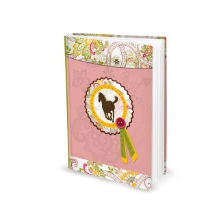Kleines blanko Notizbuch DIN A5 mit Pferde-Motiv für Mädchen