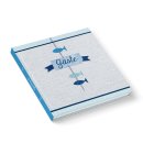 Gästebuch blau weiß im maritimen Stil 21 x 21 cm quadratisch für Taufe Kommunion Firmung