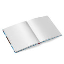 Leeres Gästebuch bayerisch mit Rautenmuster blau weiß 21 x 21 cm - Hochzeitsgästebuch Bayern