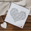 Hochzeitsgästebuch schwarz rot weiß 21 x 21 cm mit Herz - Gästebuch mit leeren Seiten