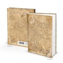 Kleines Notizbuch Tagebuch ALTE WELT hellbraun beige DIN A5 - Vintage Buch Globus Weltkarte-Motiv