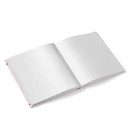 Gästebuch rosa pink mit Fische Motiv 21 x 21 cm - Buch zum Eintragen für Gäste zu Taufe Kommunion Mädchen