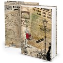 Vintage Notizbuch mit leeren Seiten DIN A4 nostalgisch mit Motiv PARIS - retro Buch blanko