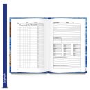 Logbuch Sailing DIN A4 blau braun Hardcover - Yachtlogbuch Schiffstagebuch zum Eintragen