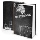 Gästebuch GUESTBOOK schwarz weiß DIN A4 Hardcover für internationale Gäste