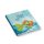 Gästebuch quadratisch mit französischem Titel LIVRE DOR - mit Regenbogenfisch türkis blau 