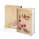 Weinbuch A5 rot beige zum Einschreiben - Notizbuch Ausfüllbuch als Geschenk für Weinliebhaber