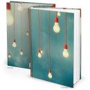 XXL Notizbuch Ideenbuch Skizzenbuch DIN A4 blau mit Glühbirnen - Hardcover