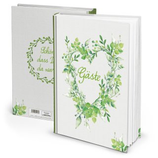 Hochzeitsgästebuch grün weiß DIN A4 Gästebuch Hochzeit