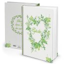 Hochzeitsgästebuch grün weiß DIN A4...