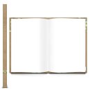 Gästebuch in Kraftpapieroptik mit Blätterranken DIN A4 grün braun mit leeren Seiten