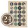 Adventskalenderzahlen Aufkleber rund 4 cm mit Zahlen 1 - 24 - Vintage gr&uuml;n braun