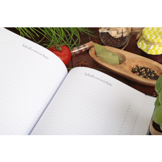 Logbuch-Verlag Rezeptbuch zum Selberschreiben A4 Hardcover schwarz weiß Tafelkreide-Look Gemüse REZEPTE Kochbuch Geschenkbuch leer Geschenkidee vegetarisch vegan 