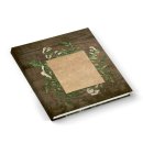 Gästebuch Notizbuch quadratisch 21 x 21 cm mit Cover zum Beschriften - leeres Buch in Holzoptik