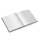 G&auml;stebuch Notizbuch quadratisch 21 x 21 cm mit Cover zum Beschriften - leeres Buch in Holzoptik