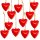 12 Stück kleine rote Herzen mit Schnur zum Aufhängen 3,5 cm - Herzanhänger aus Metall