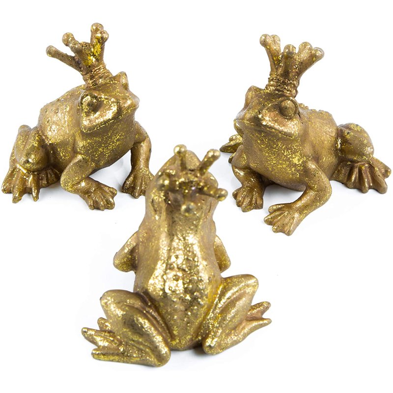 Goodwill Dose Box gestreift Froschkönig Frosch mit Krone Gold Rot Grün 13,5cm 