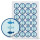 Aufkleber Set 24 x Schön, dass du da bist + 24 Fische - maritime Sticker blau weiß