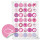 Aufkleber Set 24 Sch&ouml;n, dass du da bist + 35 Sticker rosa pink wei&szlig; f&uuml;r Taufe Kommunion