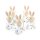 5 coole Osterhasen Figuren mit Brille - weiß braun aus Keramik