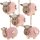5 kleine Schafe in rosa mit Schnur - Osterdekoration zum Aufh&auml;ngen