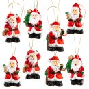 8 kleine Mini Weihnachtsmann Anh&auml;nger Nikolaus...