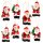 8 kleine Mini Weihnachtsmann Anhänger Nikolaus Figuren mit Schnur 