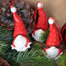 6 kleine Wichtel bunt Weihnachtsanhänger Wichtelgeschenk Wichtelanhänger rot grün grau