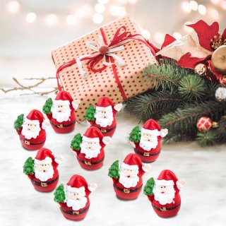 8 kleine Weihnachtsmann Claus Figuren weiß Mini mi rot Santa Nikolaus