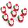 8 kleine Mini Nikolaus Figuren Weihnachtsmann Santa Claus rot wei&szlig;  mit Tannenbaum