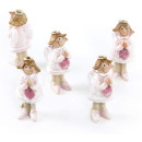 5 kleine Schutzengel Figuren Mini Engel rosa m. Heiligenschein Gastgeschenk Give-Away 