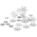 24 kleine Schneeflocken Streuteile aus Holz - Winter Deko...