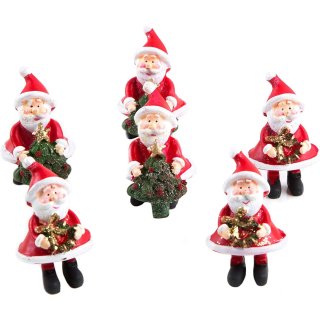 6 kleine Nikolaus Figuren rot weiß 6 cm