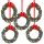 5 kleine Kranz Weihnachtsanhänger rot grün - Mini Weihnachtskranz zum Aufhängen 6 cm
