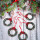 5 kleine Kranz Weihnachtsanh&auml;nger rot gr&uuml;n - Mini Weihnachtskranz zum Aufh&auml;ngen 6 cm