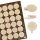 24 Dekoklammern aus Holz mit blanko Aufklebern beige creme zum Beschriften - Deko Namensschild Hochzeit