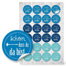 Buntes Aufkleber Set 131 Sticker - Danke + Anker + Spr&uuml;che Gl&uuml;ckwunsch Motivation Liebe Freundschaft
