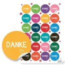 Buntes Sticker Set Mix - DANKE + VIEL GLÜCK + Sprüche Aufkleber - Verzierung Geschenke Verpackung