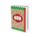 Leeres A5 Weihnachtspl&auml;tzchen Backbuch MEINE PL&Auml;TZCHEN braun rot gr&uuml;n - Rezeptbuch weihnachtlich