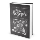 XXL Rezeptbuch zum Selberschreiben MEINE REZEPTE in DIN A4 - Notizbuch für die Küche schwarz weiß