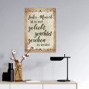 Wandbild Alu Dibond gold beige Deko Bild f&uuml;r die Wand 21 x 30 cm - Spruch Weisheit Liebe