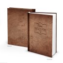 Rezeptbuch DIN A5 MEINE REZEPTE braun in Lederoptik - Vintage Kochbuch Blankobuch zum Selberschreiben