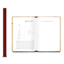 Weinbuch rot beige DIN A5 mit Metallecken  - Notizbuch als Geschenk für Weinliebhaber - Begleitbuch zur Weinprobe