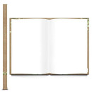 Gästebuch in Kraftpapieroptik mit Blätterranken DIN A4 grün braun mit leeren Seiten & Metallecken