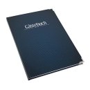 G&auml;stbuch leer blanko DIN A4 dunkelblau mit Metallecken - Buch zum Eintragen f&uuml;r G&auml;ste