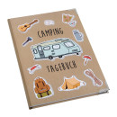 Kleines Camping Tagebuch DIN A5 - Campingbuch zum Selberschreiben mit Metallecken