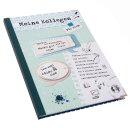 Gro&szlig;es XXL Kollegenbuch DIN A4 mit Metallecken - blau gr&uuml;n - Geschenkbuch zum Abschied