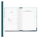 Großes XXL Kollegenbuch DIN A4 mit Metallecken - blau grün - Geschenkbuch zum Abschied