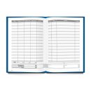 Ordnungsgemäßes Kassenbuch DIN A4 Hardcover - Übersicht Finanzen Ausgaben Einnahmen - blau mit Metallecken